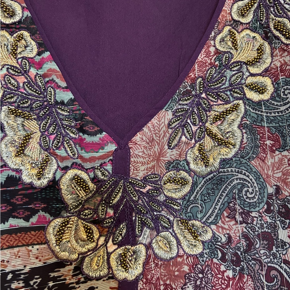 Soft Surroundings Embroidered Patchwork Metallic … - image 4